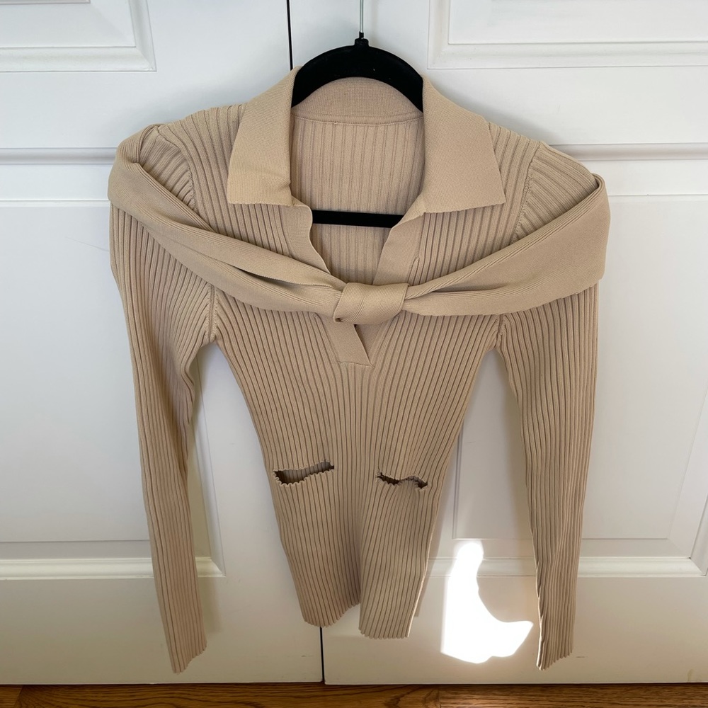 Jacquemus La Montagne cutout knit sweater - Picture 3 of 5